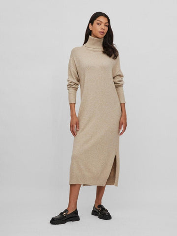 Viril Roll Neck L/S Midi Dress - Noos AW23- koop Jurken van Vila bij Tweemeisjes