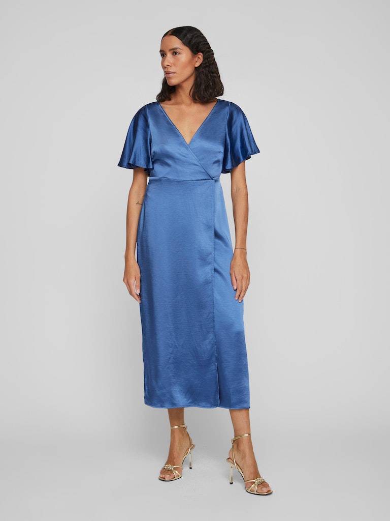 Visateeny V-Neck 2/4 Midi Dress- koop Jurken van Vila bij Tweemeisjes