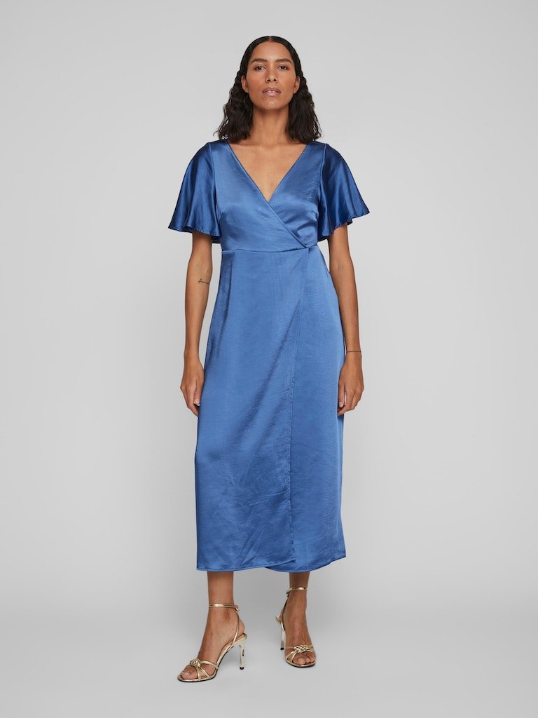 Visateeny V-Neck 2/4 Midi Dress- koop Jurken van Vila bij Tweemeisjes