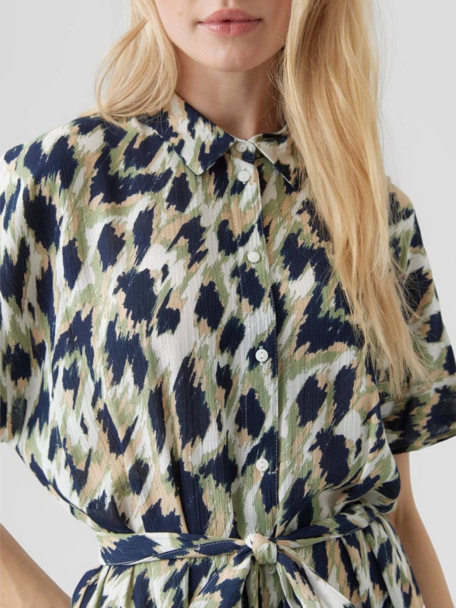 Vmmenny Ss Calf Shirt Dress- koop Jurken van Vero moda bij Tweemeisjes