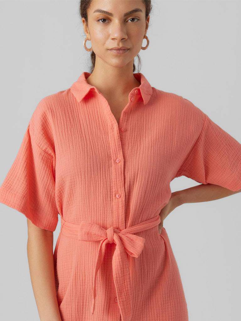 Vmnatali Nia 2/4 Calf Tetra Shirt Dress - koop Jurken van Vero moda bij Meisjes Brugge