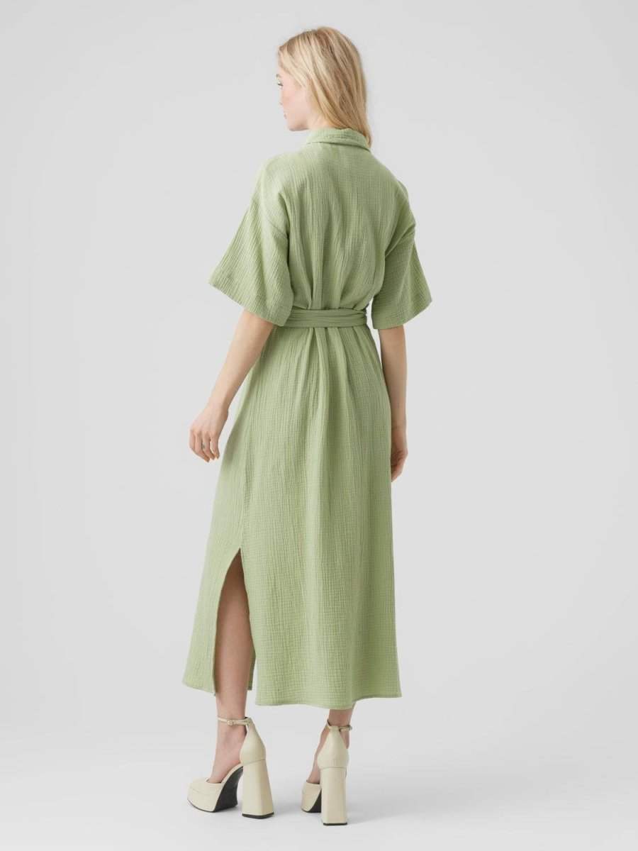 Jurken - Vmnatali Nia 2/4 Calf Tetra Shirt Dress van Vero moda