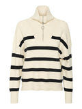 Pulls - Vmsaba Stripe Ls Highneck Blouse Noos van Vero moda