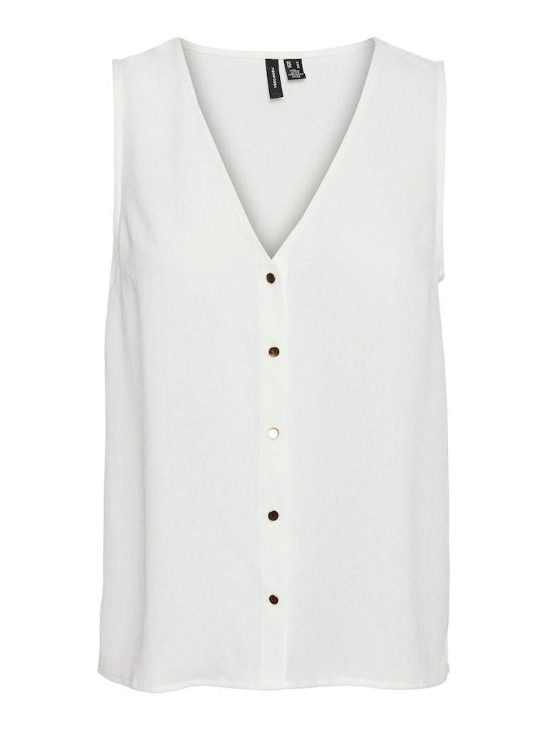 Snow White Tops - Vmulla Sl V-Neck Top van Vero moda