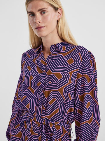 Yasmykos Ls Midi Shirt Dress- koop Jurken van Y.A.S bij Tweemeisjes