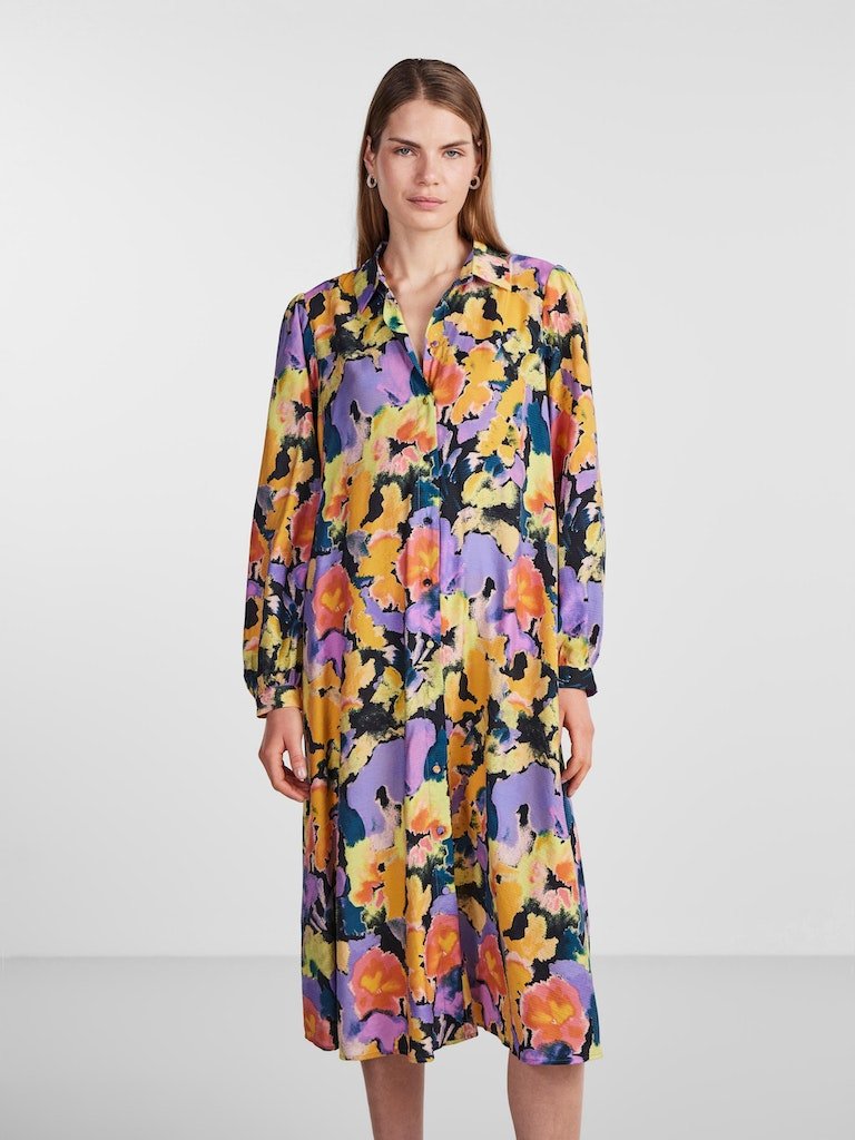 Yaspainterly Ls Midi Shirt Dress- koop Jurken van Y.A.S bij Tweemeisjes